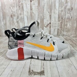 Nike Free Metcon 3 Womens Training Shoes White Yellow CJ6314-181 Size 9